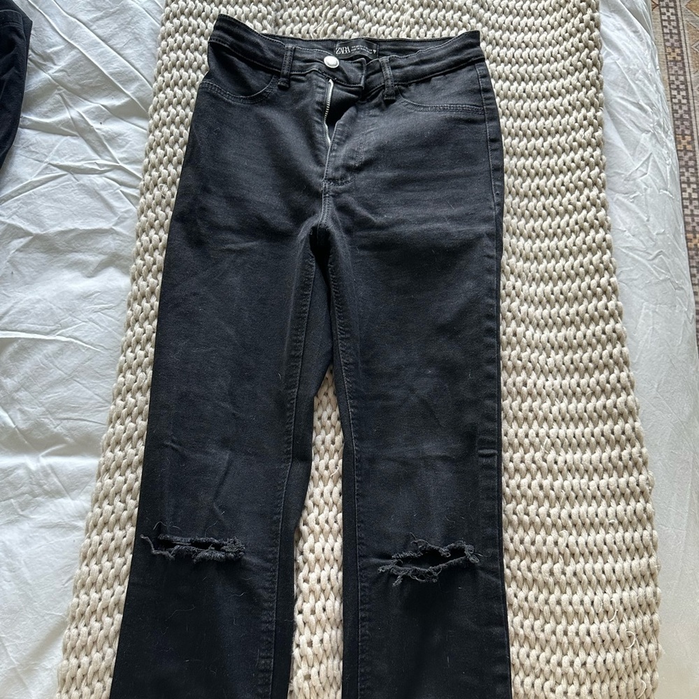 Zara distressed skinny jeans